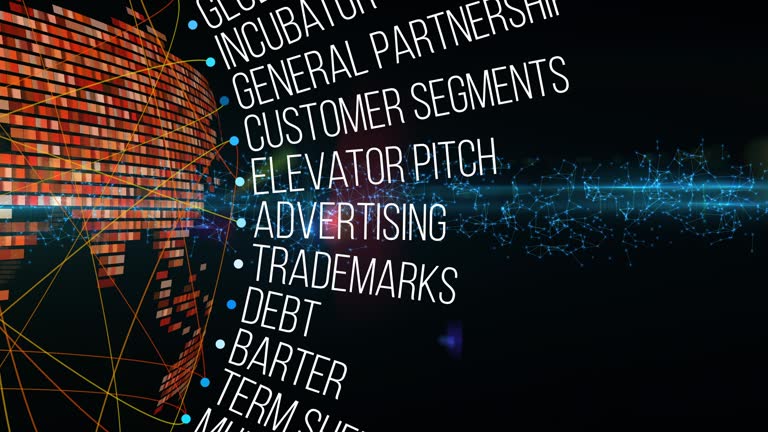 a loop animation with blockchain terminology used in shipping and logistics a loop animation with blockchain terminology used in shipping and logistics